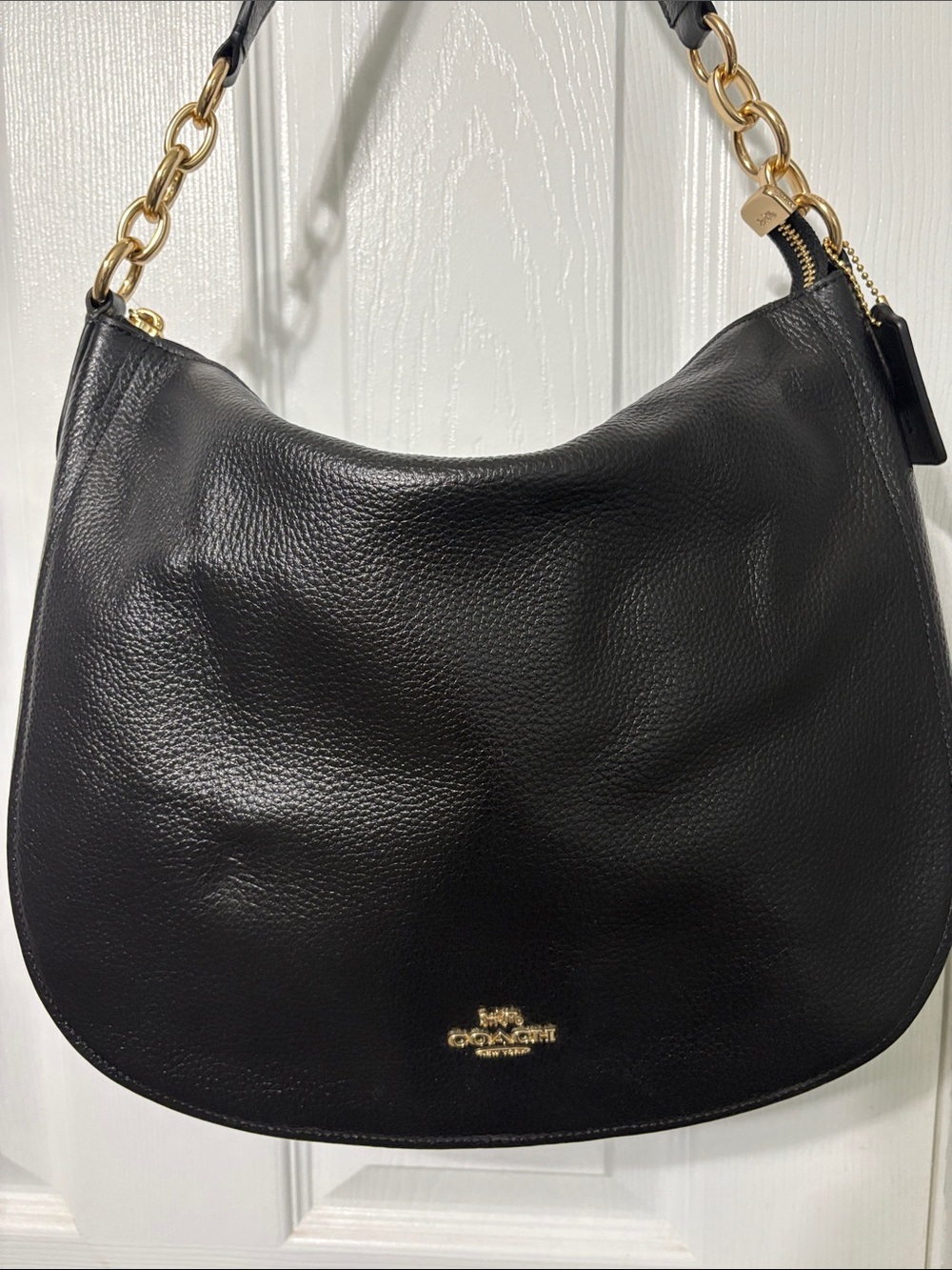 Coach Black Pebbled Leather Hobo with Gold Hardware F31399